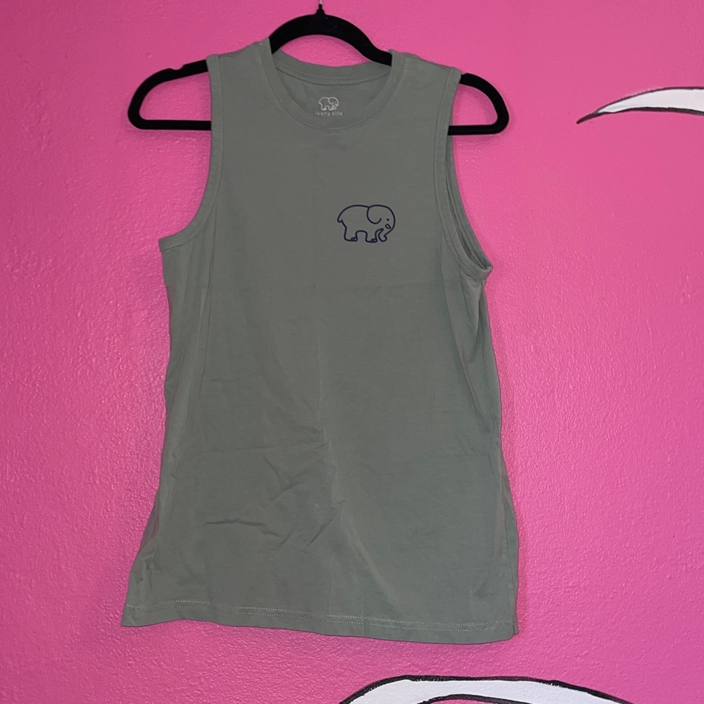 Ivory Ella Olive Green Tank Top